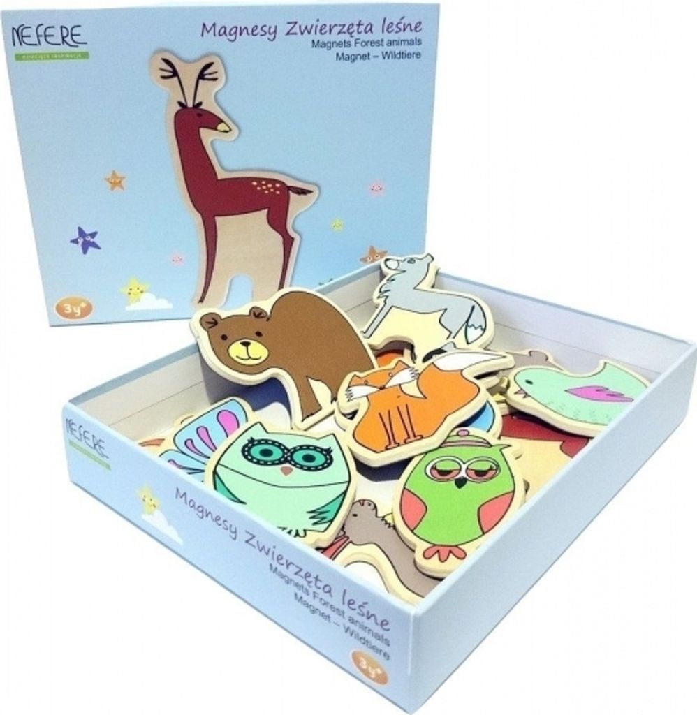 Holzmagnete WILDTIERE 14STK Holz Magnete Tiere Kindermagnete Kinder Spielzeug