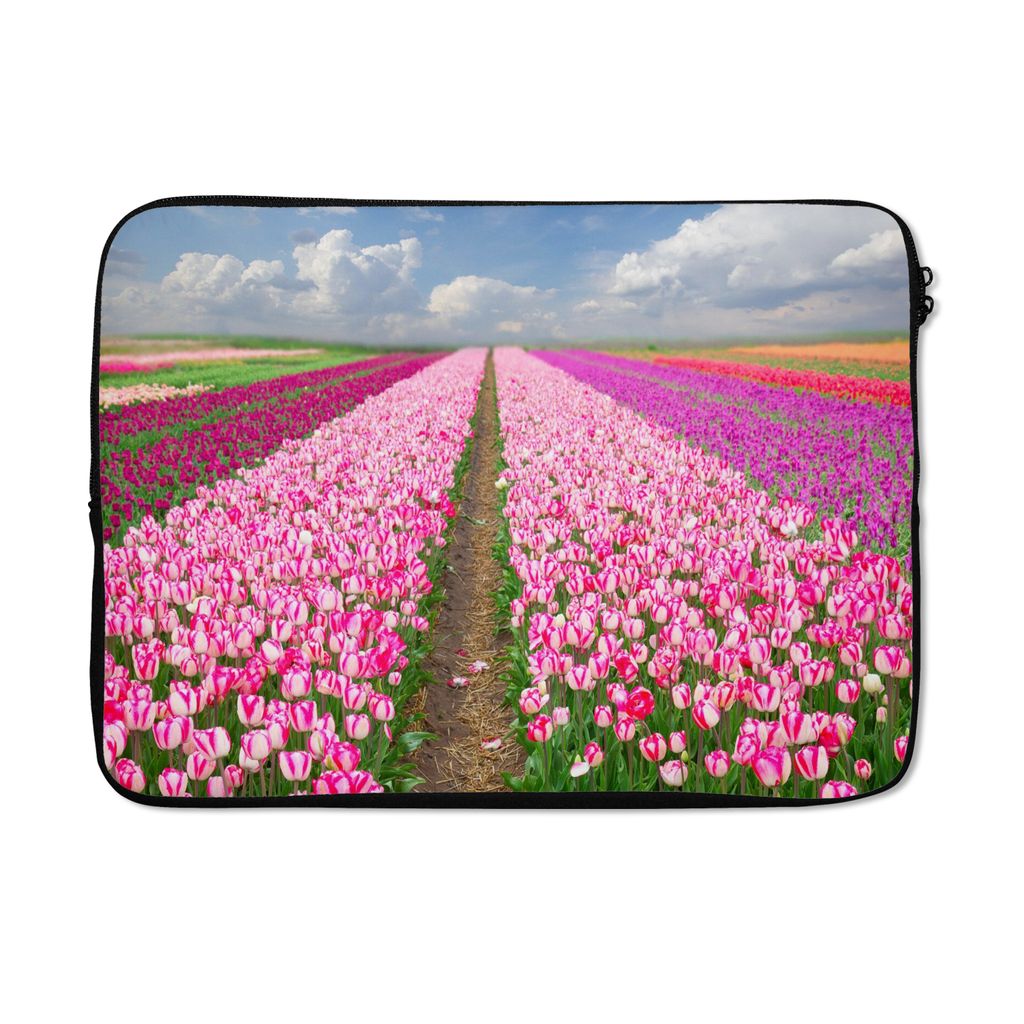 MuchoWow Laptop Hülle 14 ZollTulpen - Sonne - Frühling Laptoptasche - Laptoptasche - Stoßsicher - Schutzhaube