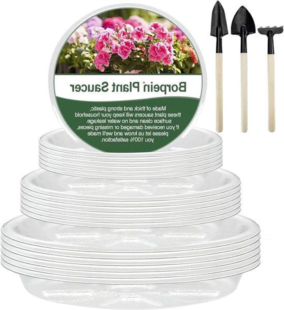 Pots de fleurs en plastique translucide 17-26cm pour rempotage x18