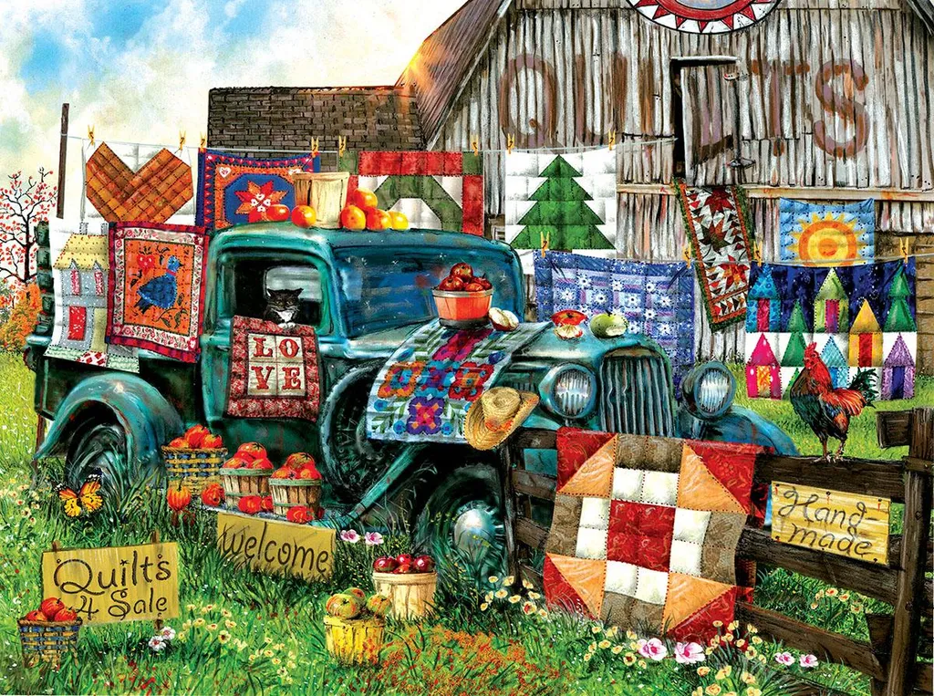 SunsOut Puzzle 1000 Pièces Tom Wood Quilts for Sale - Décor Rural