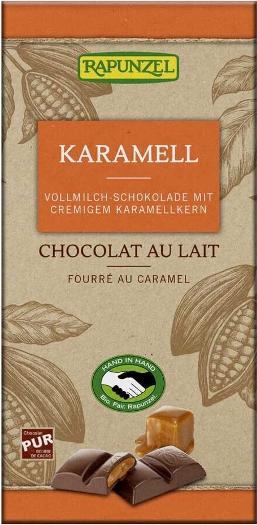 Rapunzel  - Vollmilch Schokolade mit Karamellfüllung - 100g Produktbild 