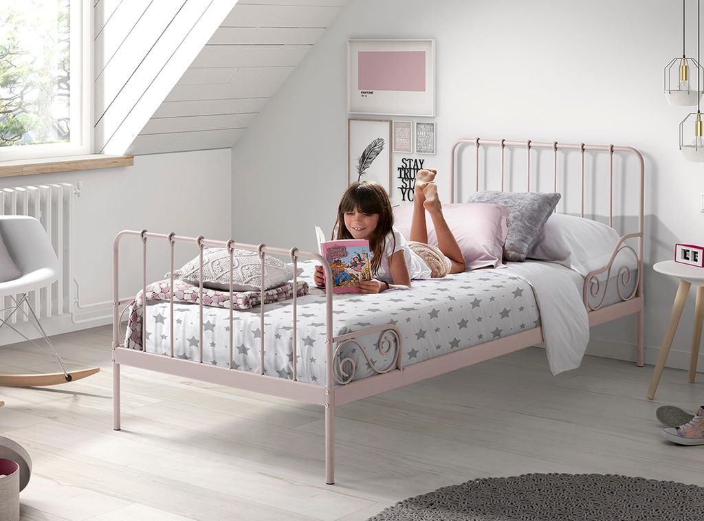 Vipack Metallbett Alice Liegefläche 90 x 200 cm rosa