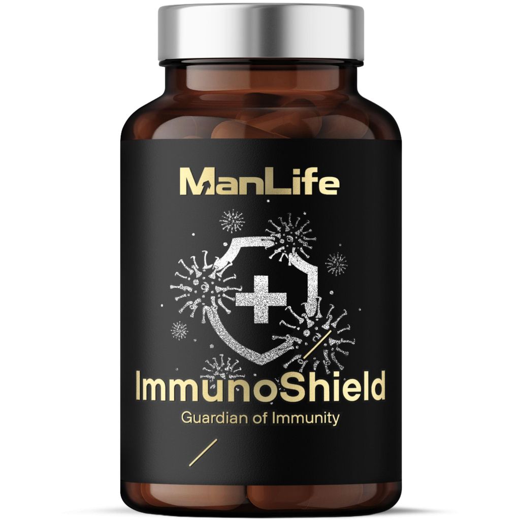 Immun Komplex Für Starke Abwehrkräfte Immunsystem Unterstützung Immunkapseln - Vitamin C Acerola Schwarzer Holunder - ImmunoShield ManLife 120 K...