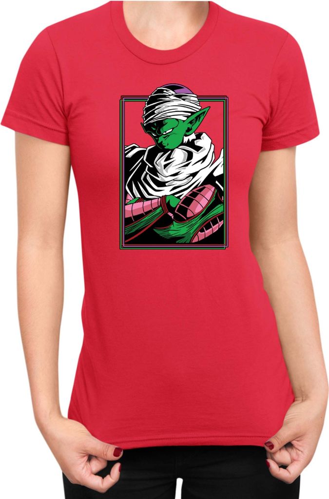 Damen T-Shirt Dragon Anime Manga Ball Z Piccolo 20, Lady XL / Rot