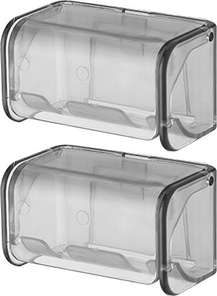 2-teiliger elektrischer Zahnbürstenhalter zur Wandmontage, 2 Steckplätze, Design mit automatischer Abdeckung, kompakter Zahnbürsten-Aufbewahrung...
