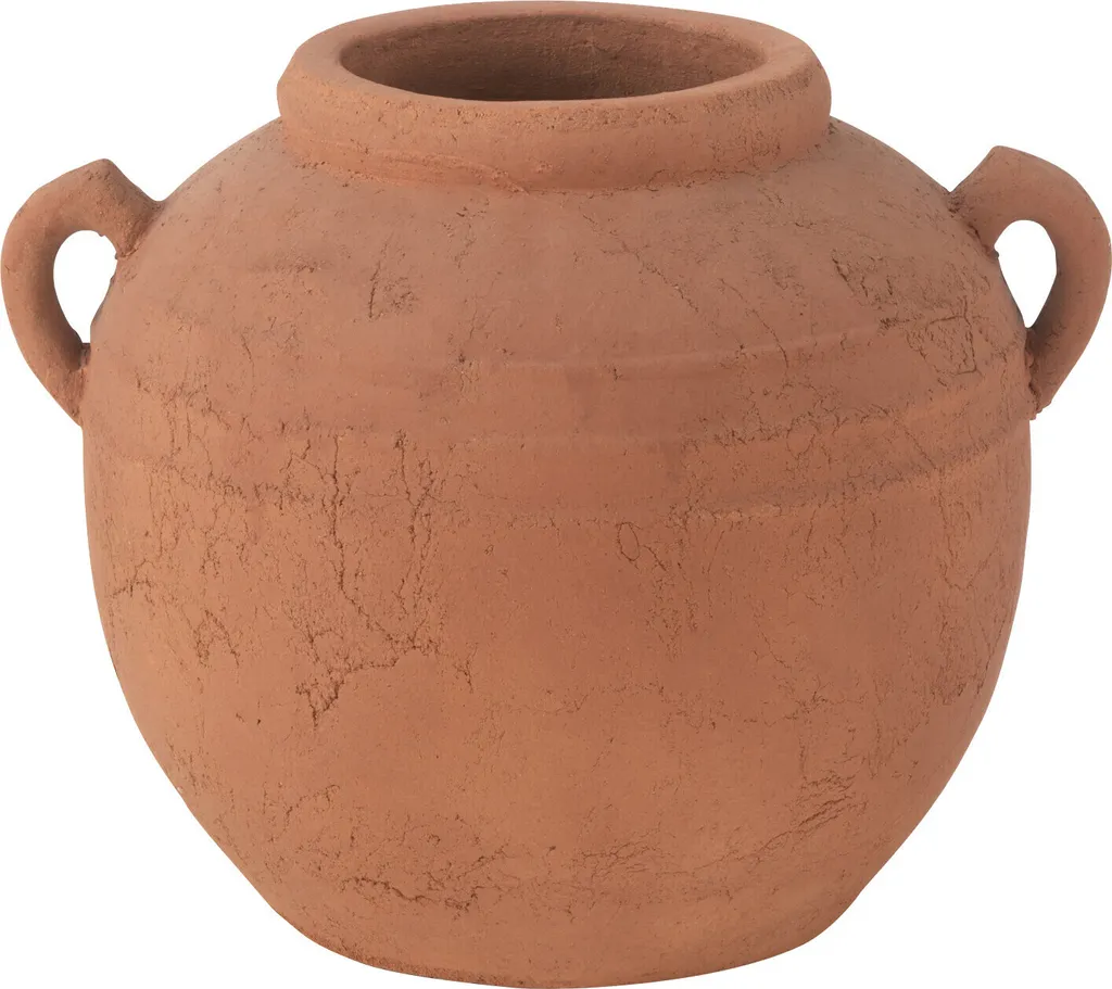 Vase Rond Terra Cuivre avec Anse J-Line Moke, Aspect Terre Cuite