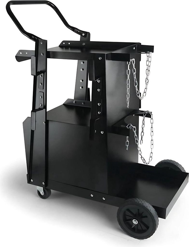 2-lagiger Schweißtisch – Schweißerwagen mit 2 Gasflaschenhaltern – Max. 120 kg – Laskar