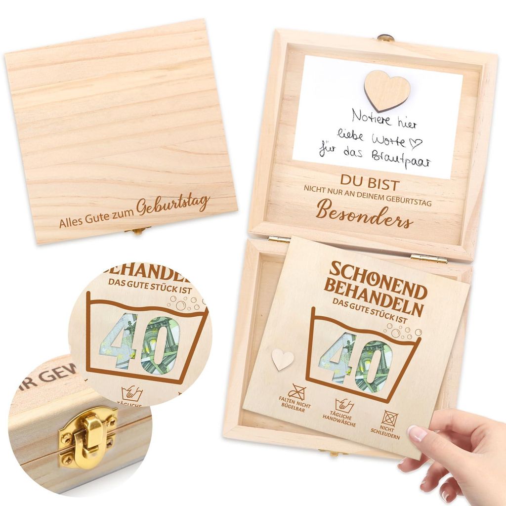 Geburtstagsgeschenk, kreative Geldgeschenkverpackung, Geschenkbox aus Holz, für Eltern, Mutter, Vater, Kollegen, Angehörige