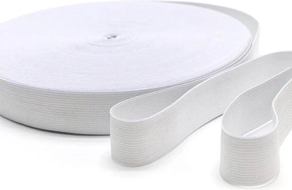 Bande élastique plate 40 mm blanche de 10 mètres pour mercerie DIY