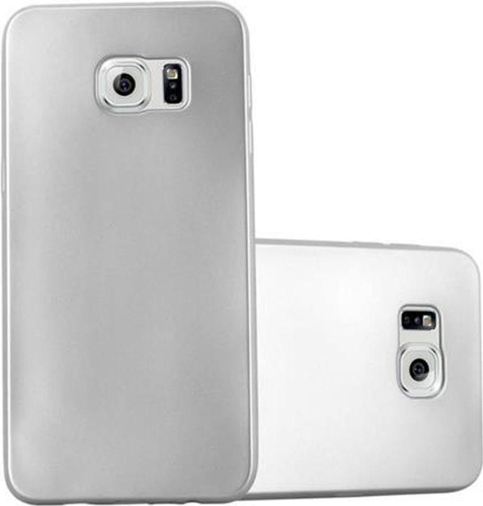 Cadorabo Schutzhülle für Samsung Galaxy S6 EDGE PLUS Hülle in Silber Handyhülle TPU Silikon Etui Cover Case