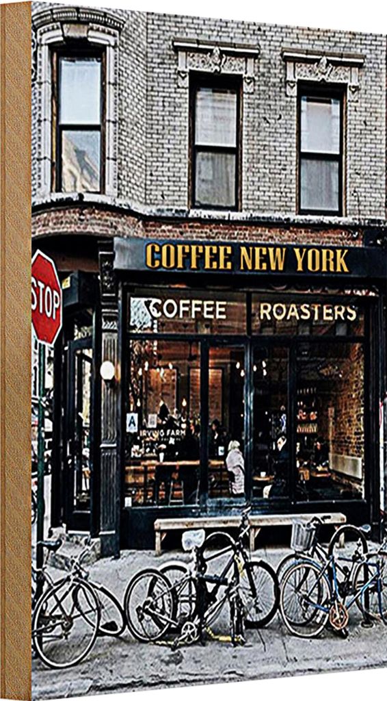 Holzschild Spruch 20x30cm Coffee new York Kaffee