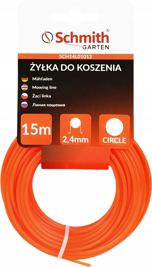 Schmith Premium Trimmerfaden 2,4 mm x 15m Rund | Professional Mähfaden für Freischneider & Motorsense | Robuste Trimmerschnur Nylonfaden Ersatzfa...