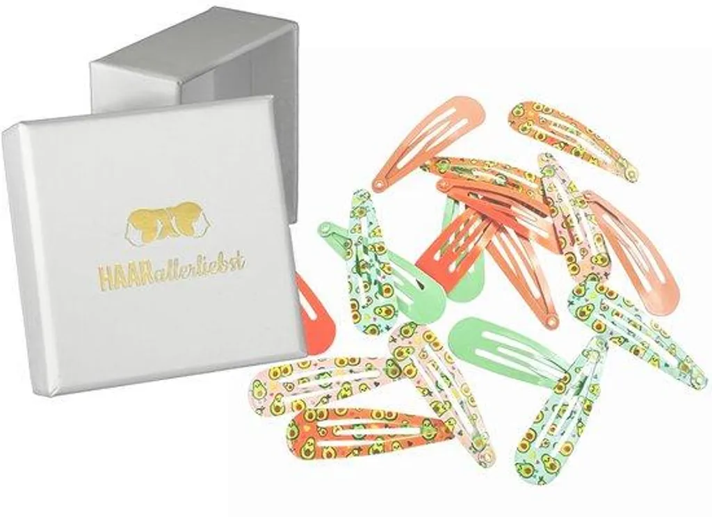 Barrettes colorées et résistantes de 50 mm avec boîte de rangement