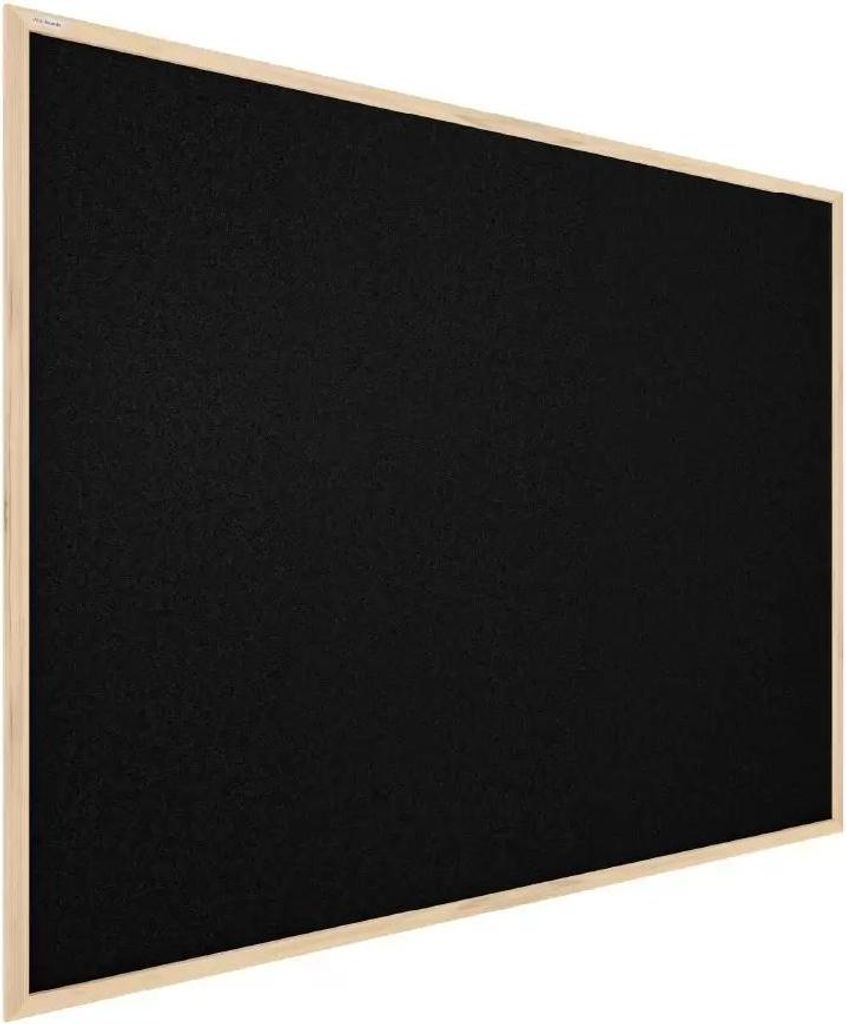Schwarz Pinnwand mit Holz Rahmen 60x40cm Korktafel Korkwand Produktbild 