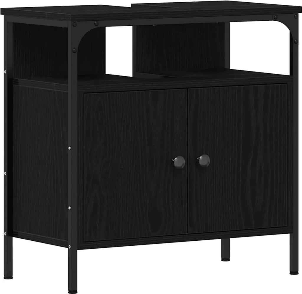 vidaXL Mobile da Bagno BERG Bianco 69,5x34x80cm Legno Massello di Pino