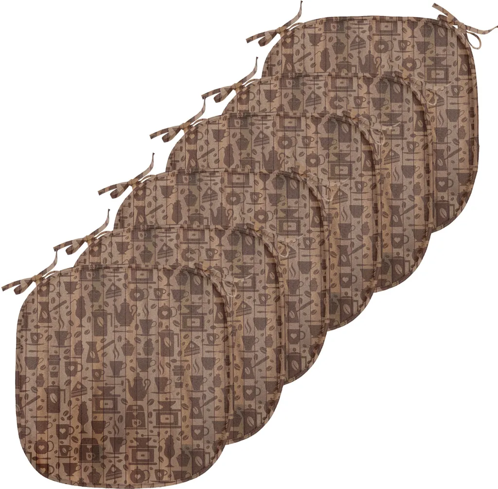 Housses de Siège de Cuisine Décoratives 40x40 cm Thème Muffins Lot de 6