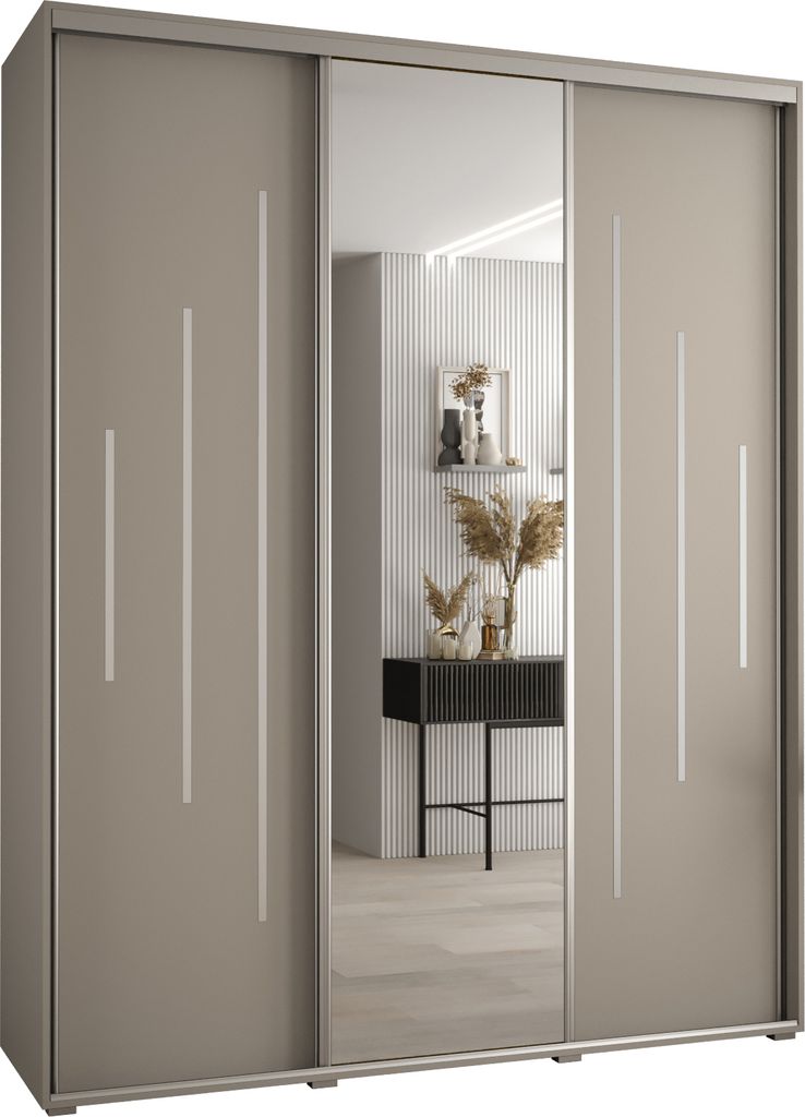 Kryspol Dakota 13 Schrank, drei Türen - 235,2x190x60cm - Kaschmir Silber