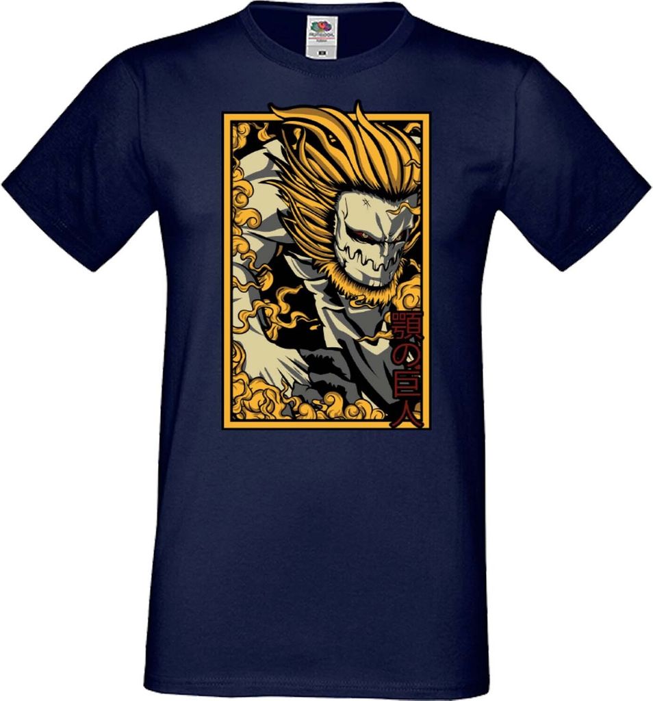 Herren T-Shirt Anime Manga Attack Anime On Titan Jaw Titan Porco Galliard Galliard, Man XL / Dunkelblau