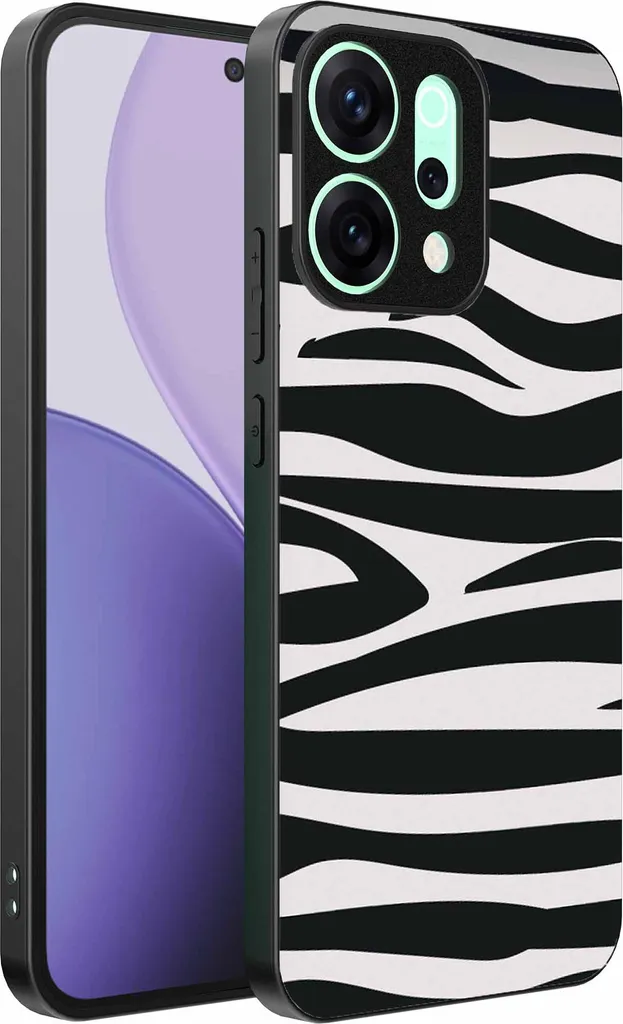 Custodia Oppo Reno 14 Pro Zebra Print - Eleganza in TPU Bianco Nero