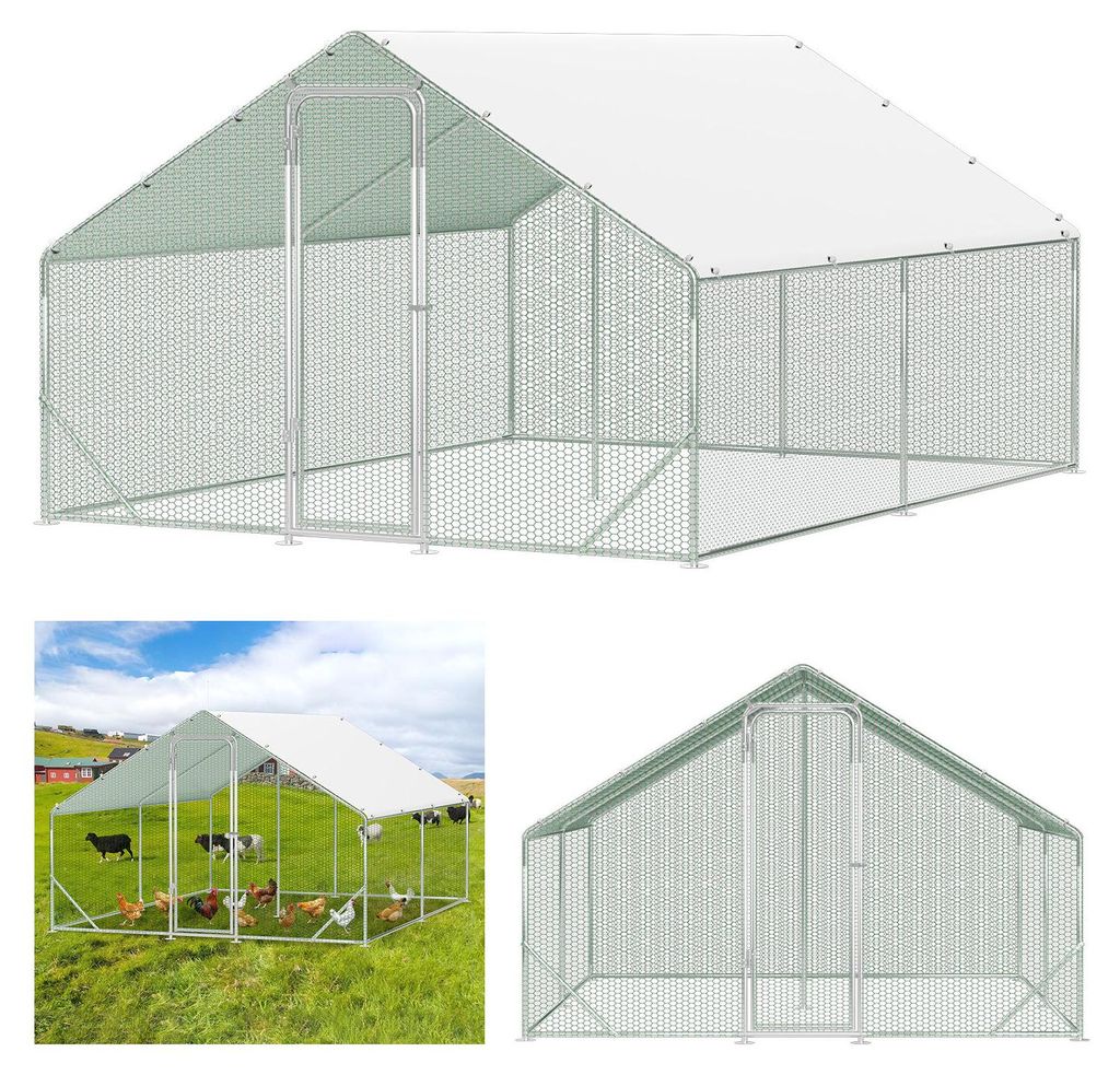 Peviasot Hühnerstall Freilaufgehege 3x4x2m Hühnerhaus Produktbild 