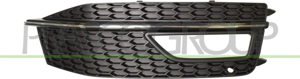 PRASCO Lüftungsgitter Grill Stoßfänger für AUDI A4 Avant (8K5, B8) mit Loch/Löchern für Nebellampen Schwarz
