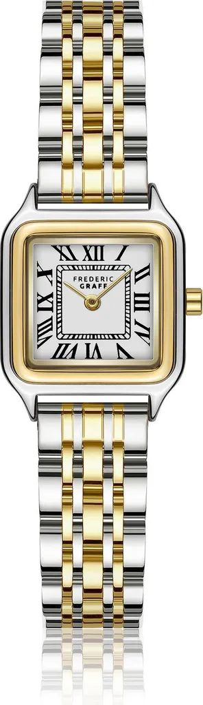 Montre-bracelet analogique carrée pour dame avec cadran argenté chic