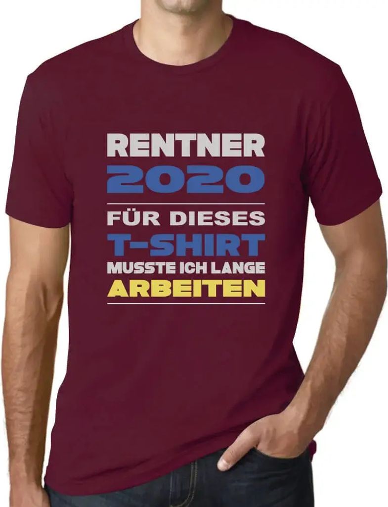 Herren Grafik T-Shirt Rentner 2020 - Für Dieses Musste Ich Lange Arbeiten Geschenk 4. Geburtstag Jahrestag 4 Jahre Jubiläum 4 Jährige Mann Jahrgang