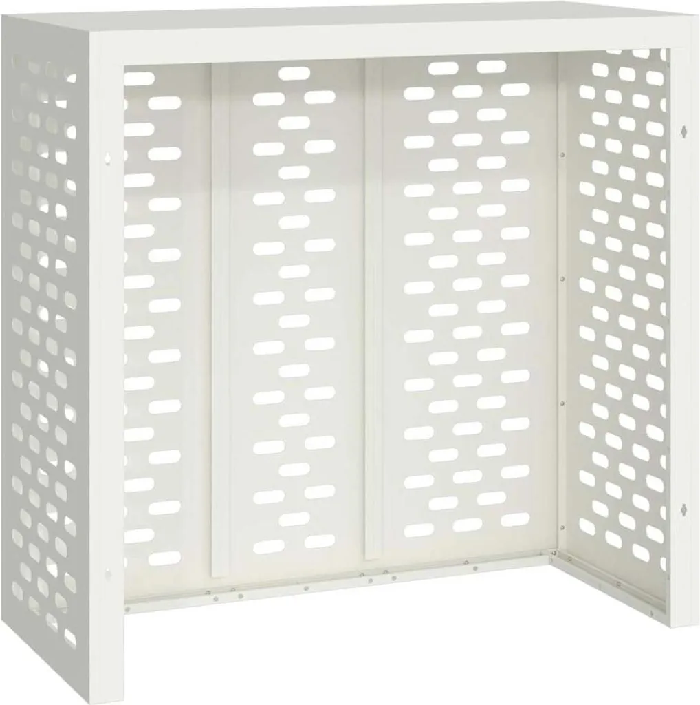 Cache clim en acier blanc résistant aux intempéries 110 x 50 x 105 cm