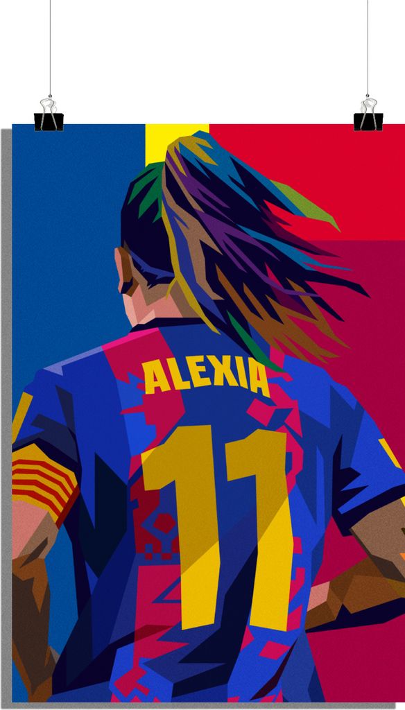 Alexia Putellas Poster - Fußball Poster - Sport Poster - Pop Art Poster - 61x91cm - Perfekt zum Einrahmen
