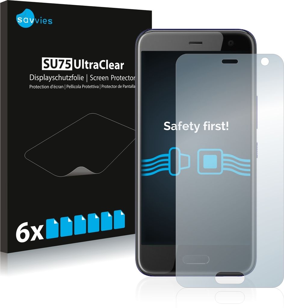 6x Für HTC U11 Life Schutzfolie Savvies Displayschutz Display Schutz Folie Klar Transparent