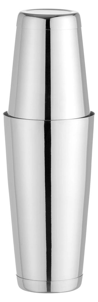 Cocktail Shaker, BarUp, Boston-Cocktailshaker, polierte Ausführung, Cocktailmixer mit 2 gewichteten Bechern: 0,6L & 0,8L, Edelstahl, silber