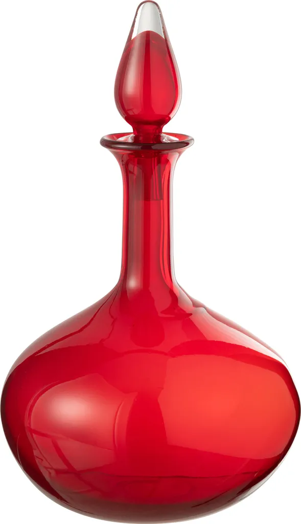 Vase Soliflore en Verre Rouge avec Bouchon Design Bouteille Rétro