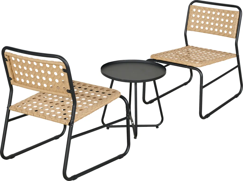 Set da Balcone Brienza 3 Pezzi Beige: Pratico, Lavabile e Resistente - 4