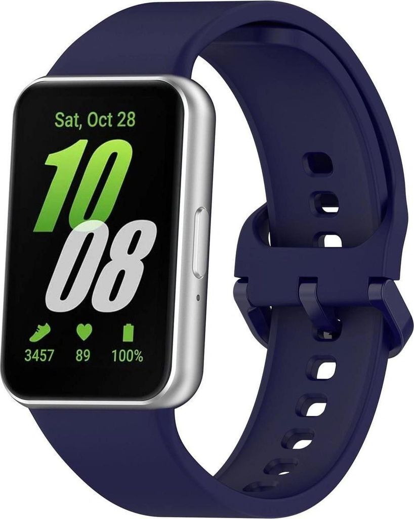 Bizon Armbanduhr Silikon für Galaxy Fit 3, Marineblau Produktbild 
