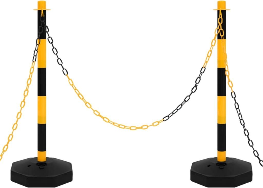 Ankonbej Kettenpfosten-Set mit 10 m Kunststoffkette