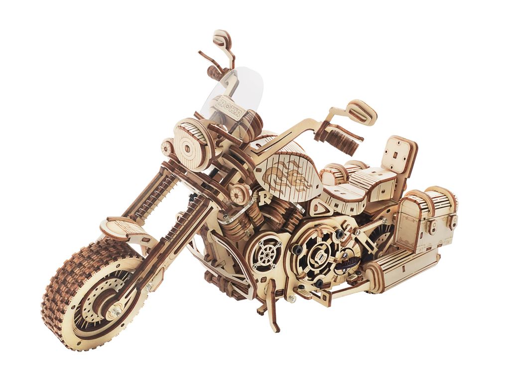 RoboTime 3D mechanisches Holzpuzzle Motorrad (Cruiser) Produktbild 