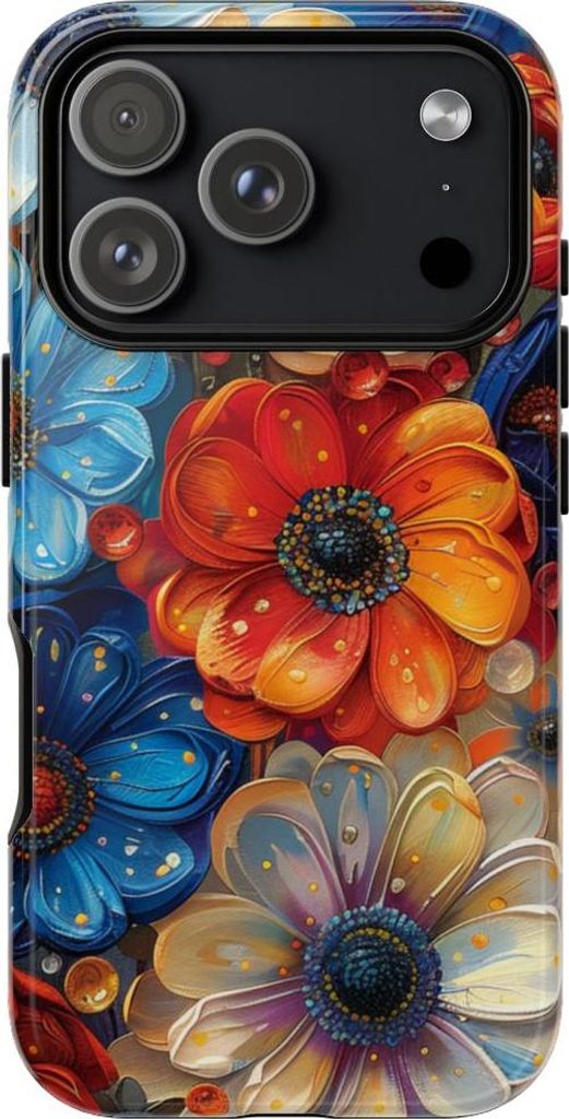 Lebhaftes abstraktes Blumenmuster – Hülle Kompatibel mit iPhone 17 Pro