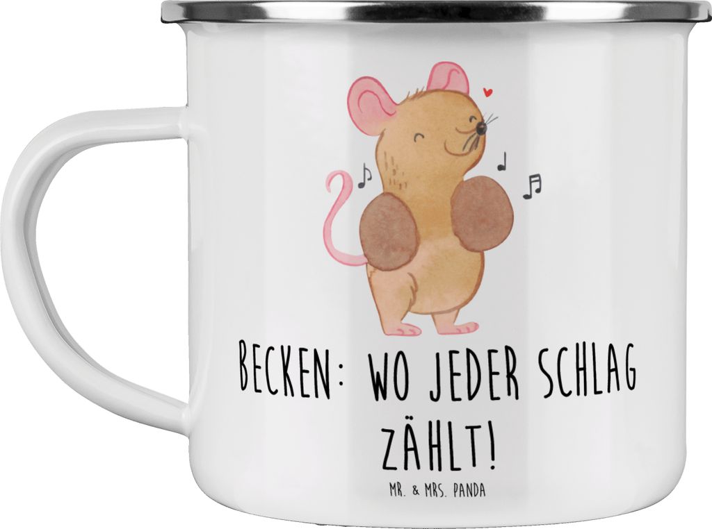 Mr. & Mrs. Panda Pott Becken - Weiß - Geschenk, Musikliebhaber, Lernen, Schlaginstrument, Musiker, Musik, Blechtasse, Emaille Tasse, Teetasse, Tim...