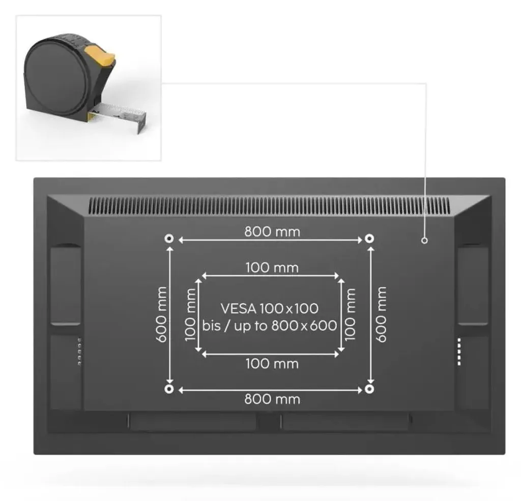 Support mural TV inclinable pour Home Cinéma - Écran 254 cm Max 75 kg