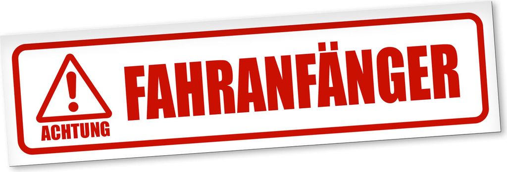 PantherPixel Achtung Fahranfänger Magnetschild Auto Führerschein Magnetfolie Geschenkidee 45 x 12 cm STANDARDFARBFOLIEN
