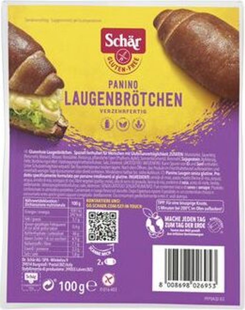 Schär Panino Laugenbrötchen - 100g x 7  - 7er Pack VPE Produktbild 