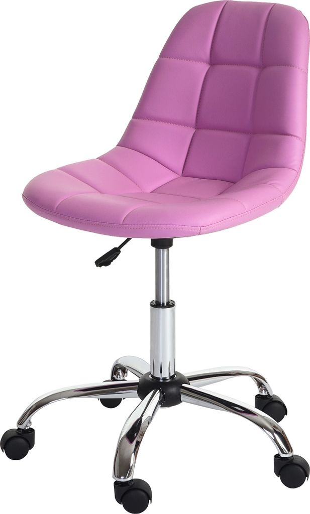 Drehstuhl MCW-A60, Bürostuhl Arbeitshocker, Schalensitz Kunstleder rosa