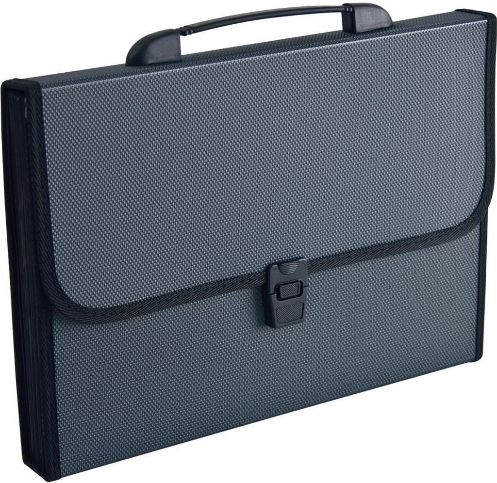 Fächertasche DIN A4 12Fächer Polypropylen schwarz Zdjęcie produktu 
