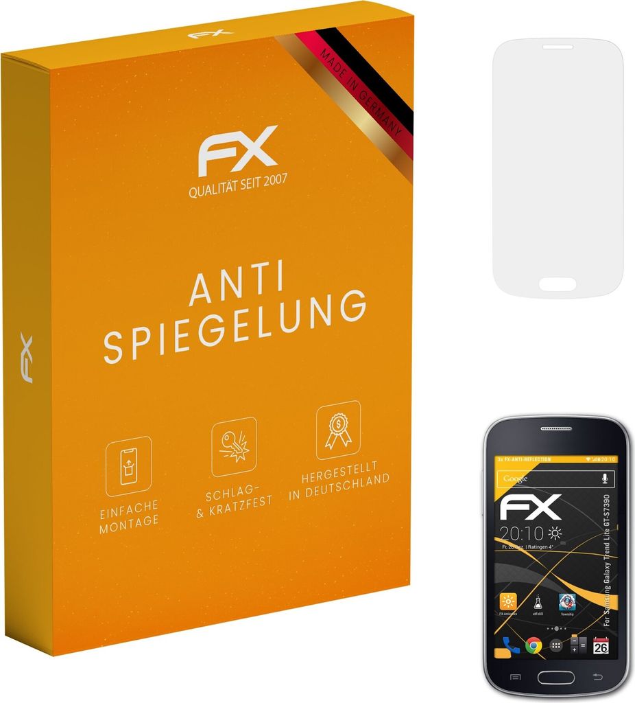atFoliX FX-Antireflex 3x Schutzfolie kompatibel mit Samsung Galaxy Trend Lite (GT-S7390) Displayfolie