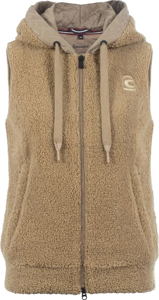 Veste sans manches Cavallo RODA en polaire Teddy douce coloris Hazel