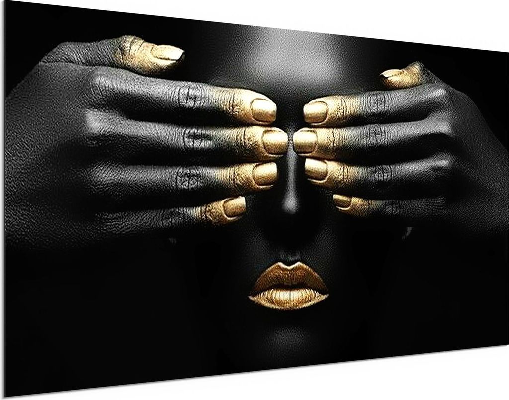 DEQORI Alu-Dibond Bild Weiß 100x50 cm 'Blindes Vertrauen' Wandbild Metall dünn Design