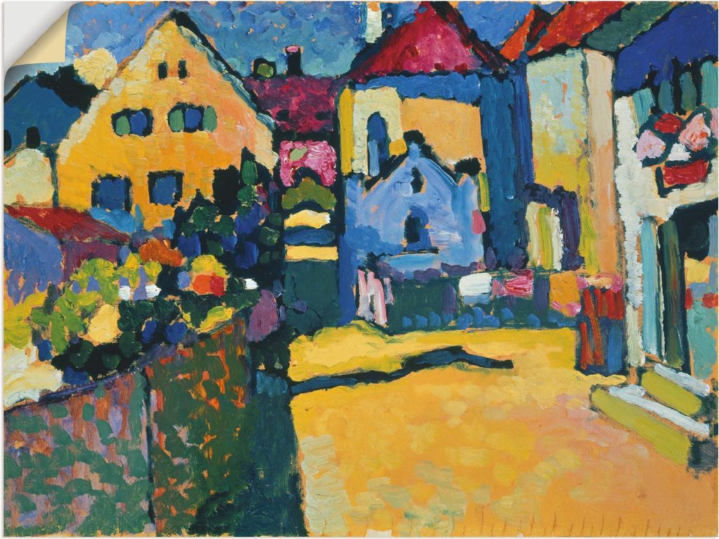 ARTland Wandbild, selbstklebend Grüngasse in Murnau. 1909 Größe: 80x60 cm