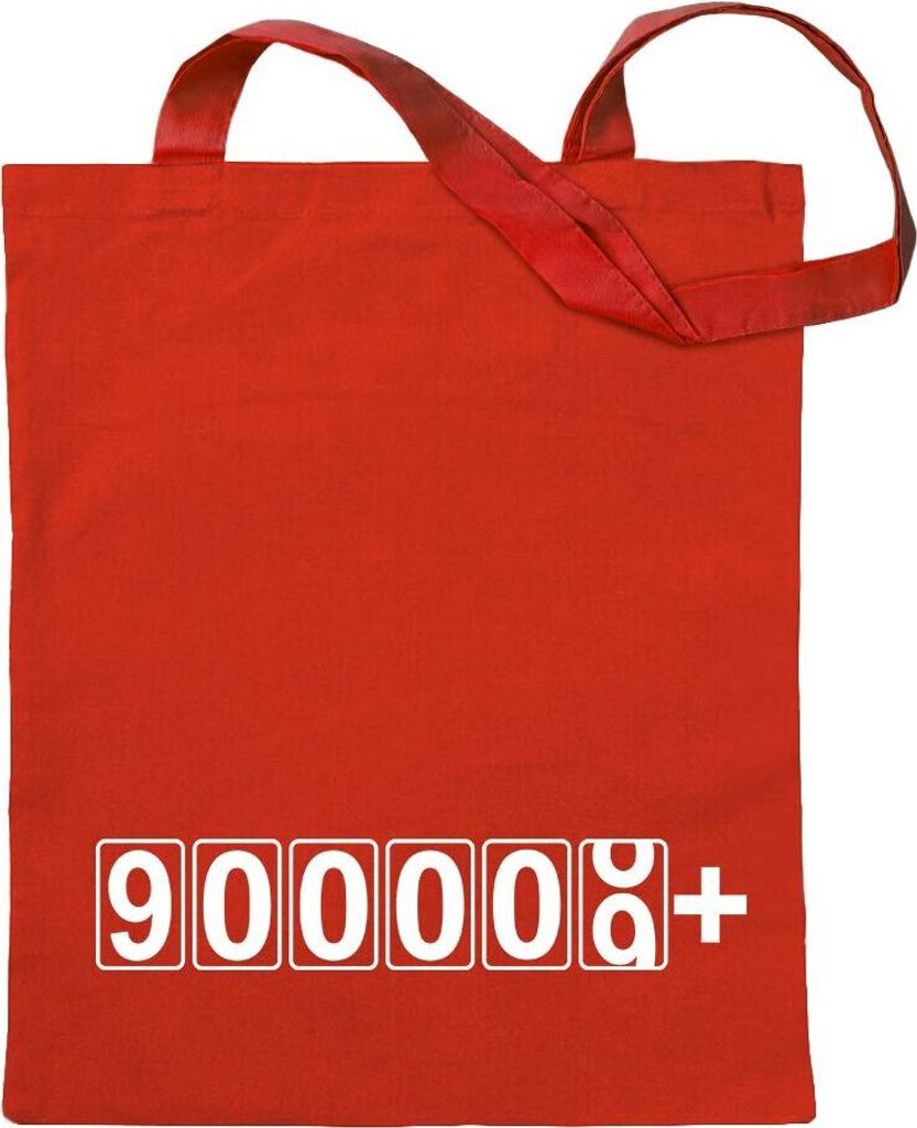Kiwistar - Baumwolltasche - rot - 900000+ km Kilometerzähler - Tragetasche Stoffbeutel Umhängetasche Langer Henkel