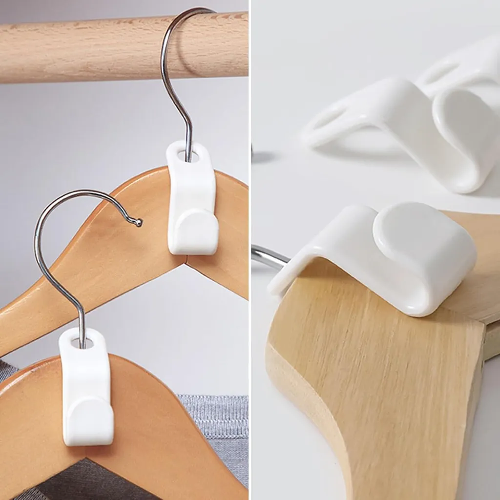 Crochets d'extension pour cintres blancs - Lot de 70 pièces gain de place