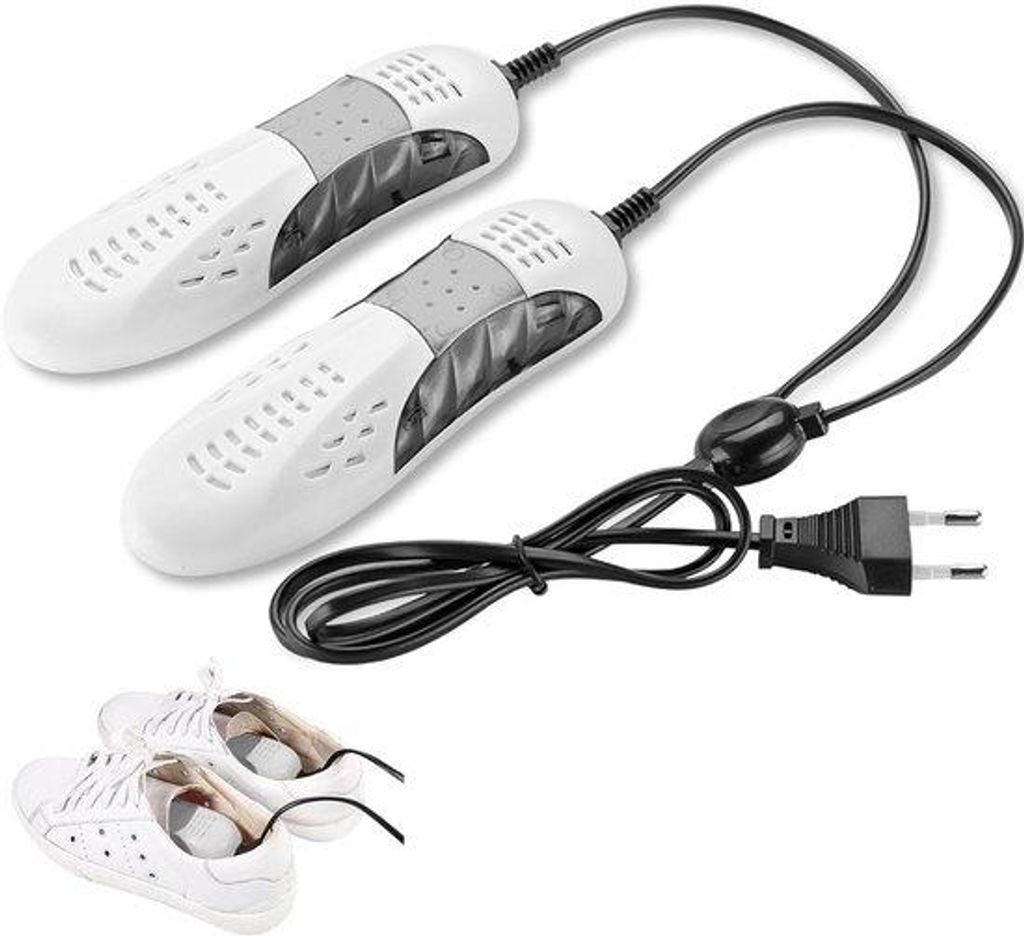 Elektrische Schoendroger, Draagbare, Droger, Schoenenverwarmer, für Fußfeuchtigkeit zu entfernen und Schuhe zu trocknen, Weiß